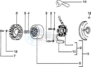 Zip 50 catalyzed drawing Flywheel magneto