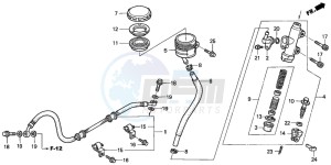 NT650V DEAUVILLE drawing RR. BRAKE MASTER CYLINDER (NT650VW/X/Y/1)