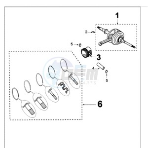 VIVA 3 L 125 4T drawing CRANKSHAFT AND ZUIGER