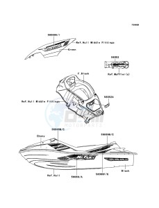 JET SKI ULTRA 300X JT1500HCF EU drawing Decals(C.L.Green)