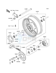 Z750S ZR750-K1H FR GB XX (EU ME A(FRICA) drawing Rear Hub