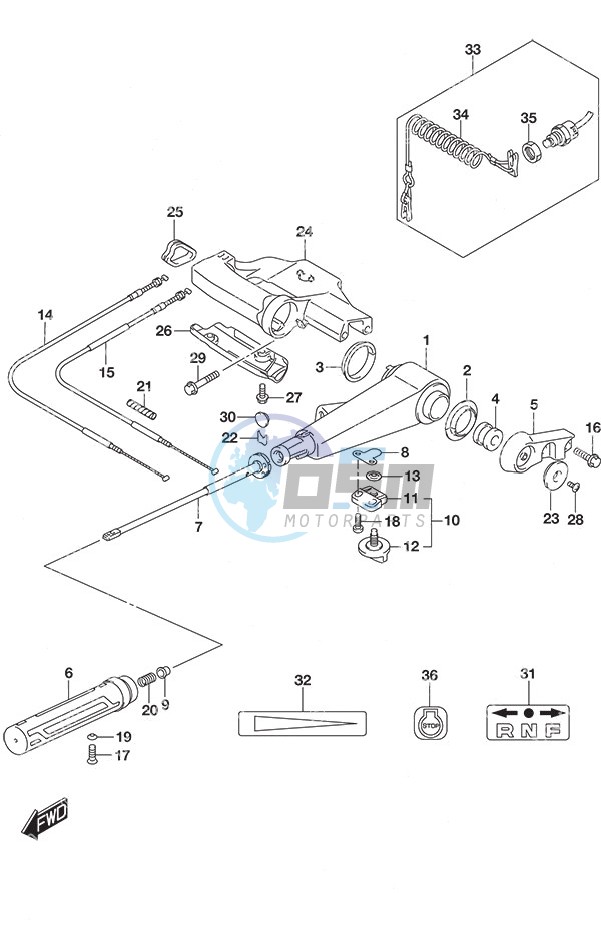 Tiller Handle w/Power Tilt