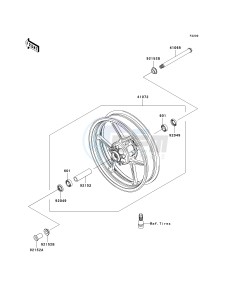 ZX 1000 M [NINJA ZX-10R] (C1) [NINJA ZX-10R] drawing FRONT WHEEL