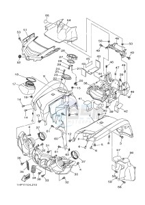 YFM700FWAD YFM700PE GRIZZLY 700 EPS (2BG3 2BG4) drawing FRONT FENDER