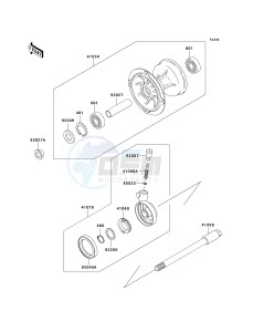 KLX 250 H [KLX250S] (H6F-H7F) H7F drawing FRONT HUB