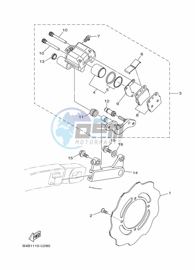 REAR BRAKE CALIPER