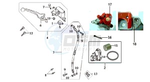 DD50 FIX E2 drawing VOORBRAKE CALIPER / BRAKE LEVER /BRAKE LINES