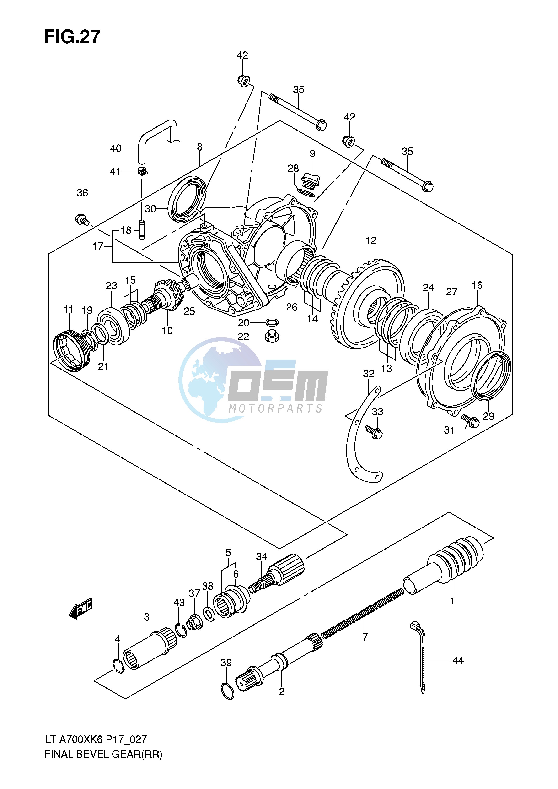 FINAL BEVEL GEAR (REAR)(MODEL K6 ~F.NO.5SAAP41 67110000)