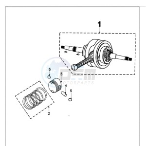 VIVA 3 L 50 4T SIXTIES drawing CRANKSHAFT AND ZUIGER