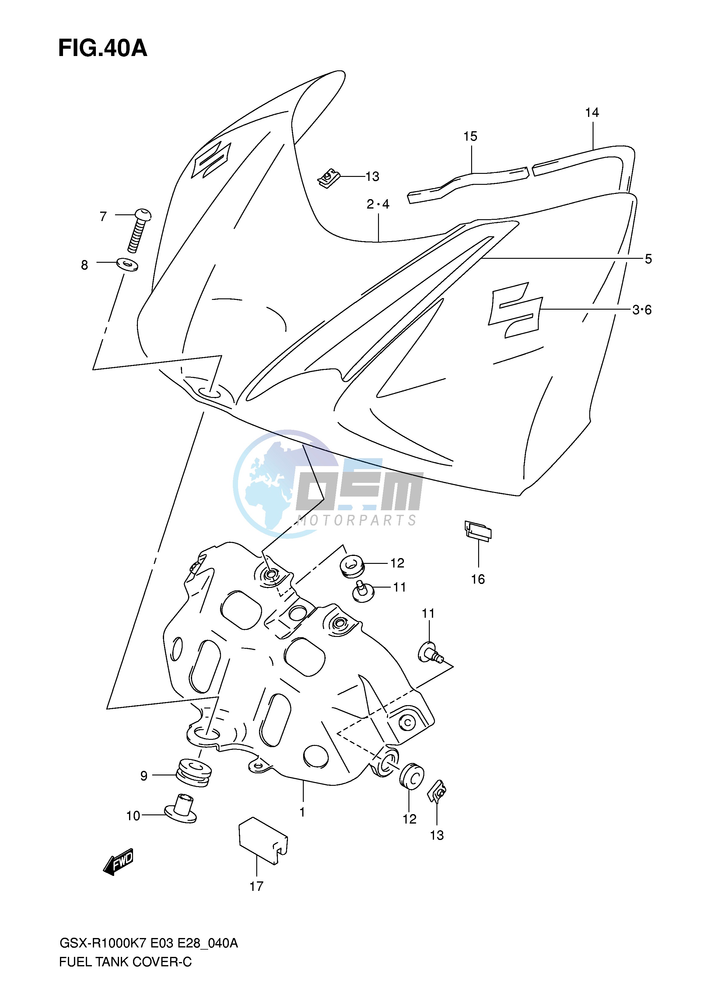 FUEL TANK FRONT COVER (MODEL K8)