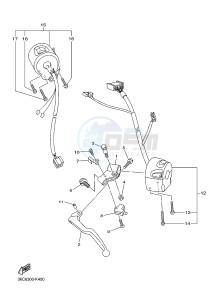 XJ6S 600 DIVERSION (S-TYPE) (36CJ 36CK) drawing HANDLE SWITCH & LEVER