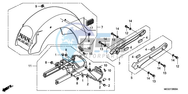 REAR FENDER/GRAB RAIL