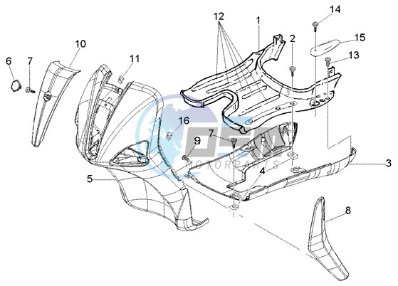 Front shield-foot board-spoiler