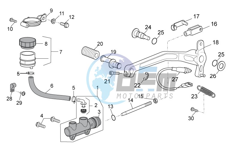 Rear master cylinder