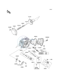 KVF 650 E [BRUTE FORCE 650 4X4 HARDWOODS GREEN HD] (E6F-E9F) E6F drawing CARBURETOR PARTS