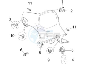 GTS 250 ABS UK drawing Selectors - Switches - Buttons