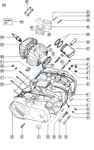 FLEXER_24-45kmh_W-Y 50 W-Y drawing Crankcase-cylinder-piston