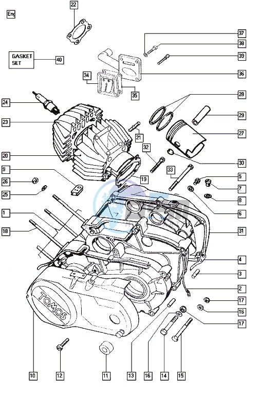 Crankcase-cylinder-piston