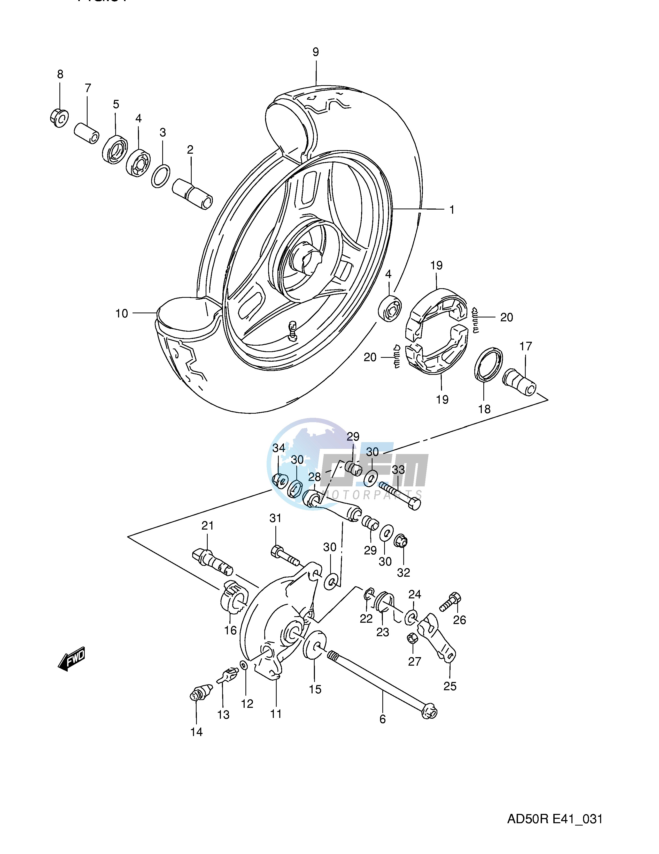 FRONT WHEEL (MODEL L M E41)