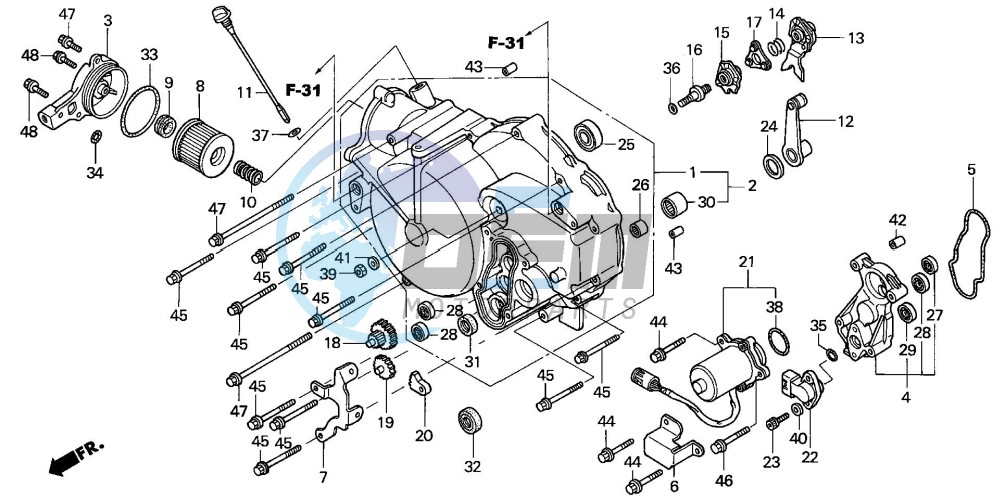 FRONT CRANKCASE COVER (TRX350TE/FE)