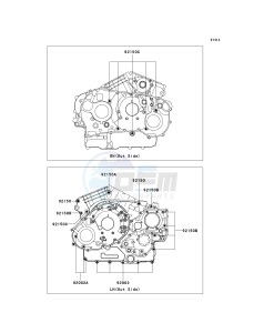 VN 1600 G [VULCAN 1600 NOMAD] (6F) G6F drawing CRANKCASE BOLT PATTERN