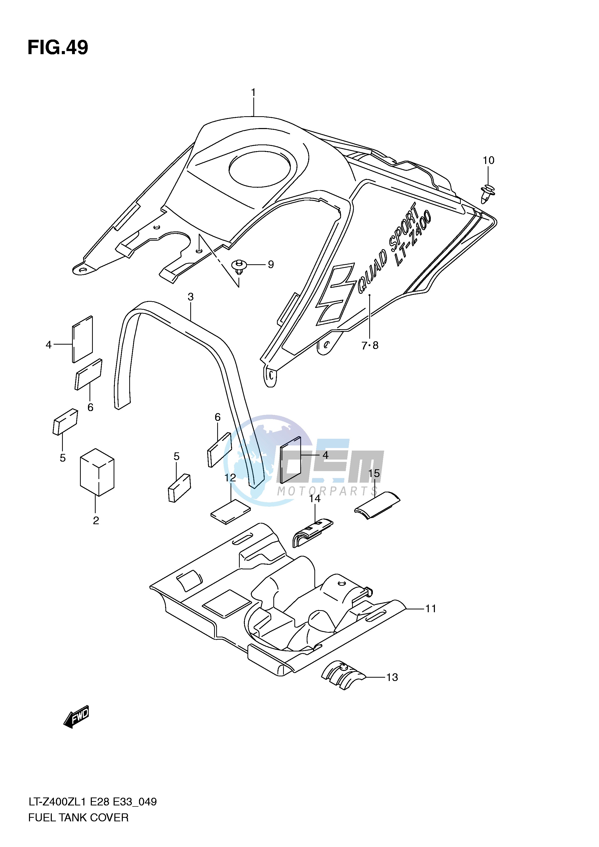 FUEL TANK COVER (LT-Z400ZL1 E33)