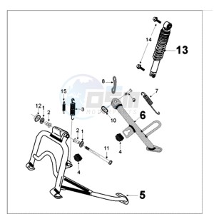 TWEET 50 A PMX drawing REAR SHOCK AND STAND