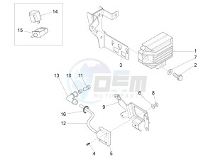 LX 125 4T ie E3 drawing Voltage Regulators -ECU - H.T. Coil