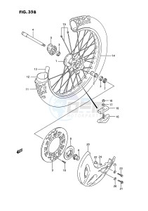 RMX250 (E3) drawing FRONT WHEEL (MODEL N P R S)