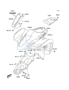 KFX400 KSF400A6F EU drawing Front Fender(s)