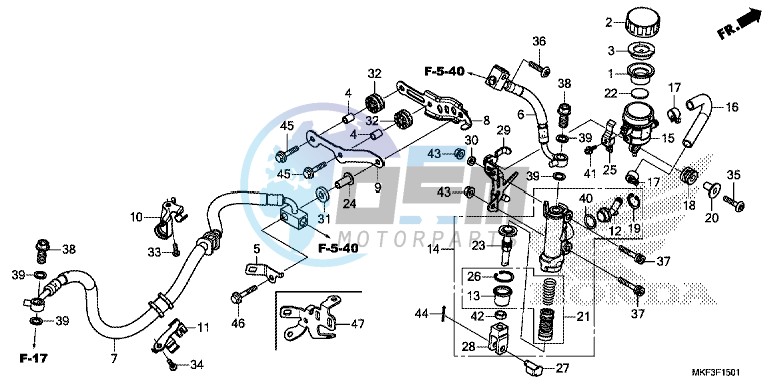 REAR BRAKE MASTER CYLINDER (CBR1000RA/S1/S2)