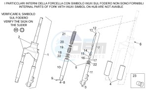 Scarabeo 100 4T e2 drawing Front Fork