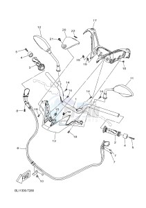 YP400RA EVOLIS 400 ABS (BL12) drawing STEERING HANDLE & CABLE