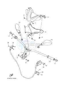 MW125 MW-125 TRICITY TRICITY 125 (2CM1 2CM5) drawing STEERING HANDLE & CABLE