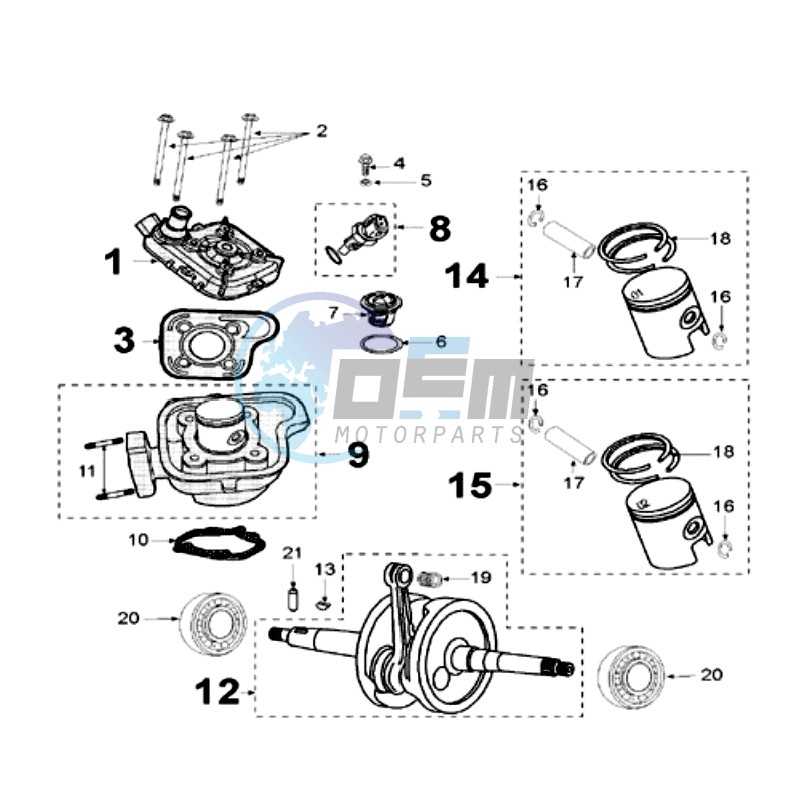 CRANKSHAFT AND CYLINDER