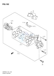 GSF650 (E21) Bandit drawing FRONT CALIPER (GSF650UAL1 E21)