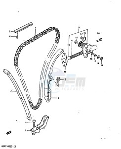 GSX1100 (Z-D) drawing CAM CHAIN (MODEL Z)