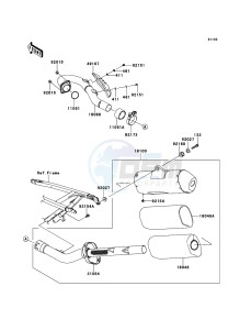 KX450F KX450FCF EU drawing Muffler(s)