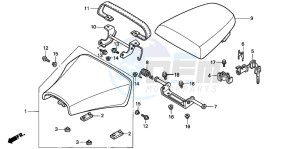 CBR900RR drawing SEAT (CBR900RRY,1/RE1)