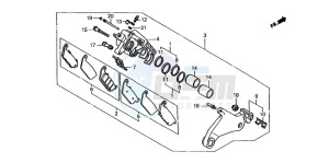 ST1100 drawing REAR BRAKE CALIPER