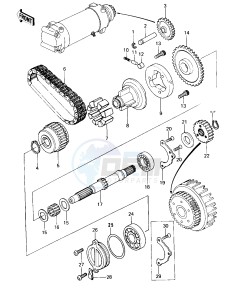 KZ 650 C [CUSTOM] (C1-C3) [CUSTOM] drawing SECONDARY SHAFT_STARTER CLUTCH