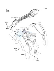 MULE_610_4X4 KAF400ADF EU drawing Front Fender(s)