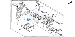 CB1000F drawing REAR BRAKE CALIPER