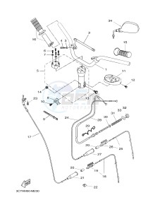 EW50N STUNT (3C7A) drawing STEERING HANDLE & CABLE