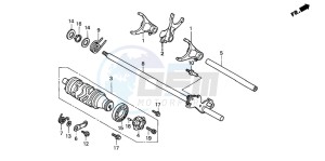 CBR600F4 drawing GEARSHIFT DRUM