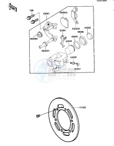 KX 80 E [KX80] (E2-E3) [KX80] drawing FRONT BRAKE -- 84 KX80-E2- -