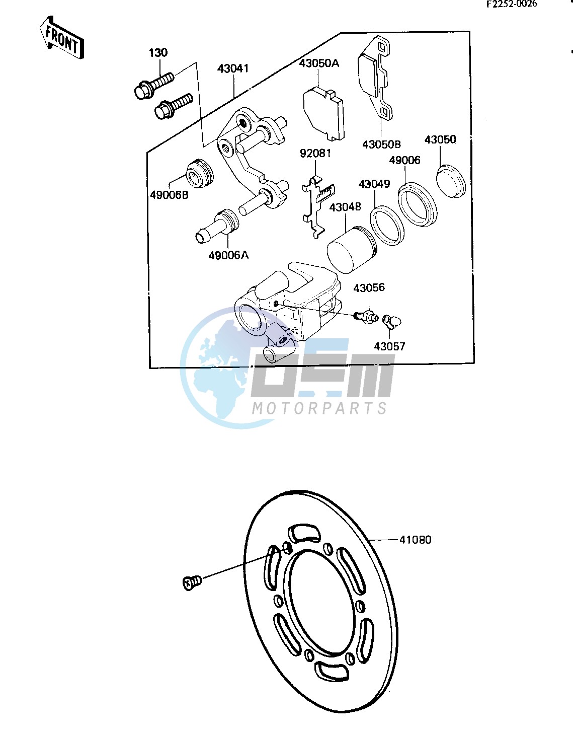 FRONT BRAKE -- 84 KX80-E2- -