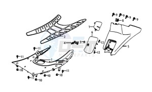 JET BASIX 50 drawing COWLING / FOOTREST / FLOOR MAT