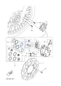 WR125R (22B7 22B7 22B7) drawing FRONT BRAKE CALIPER