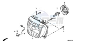 CB1300SA9 SI / ABS BCT MME TWO - (SI / ABS BCT MME TWO) drawing HEADLIGHT (CB1300S/CB1300 SA)